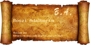Boszi Adalberta névjegykártya